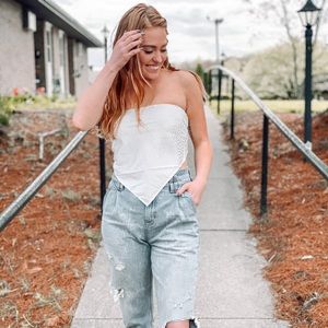 White Bandanna Tube Top